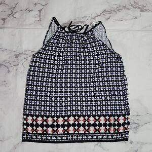 Max Studio Blue/Black Geometric Print Tank